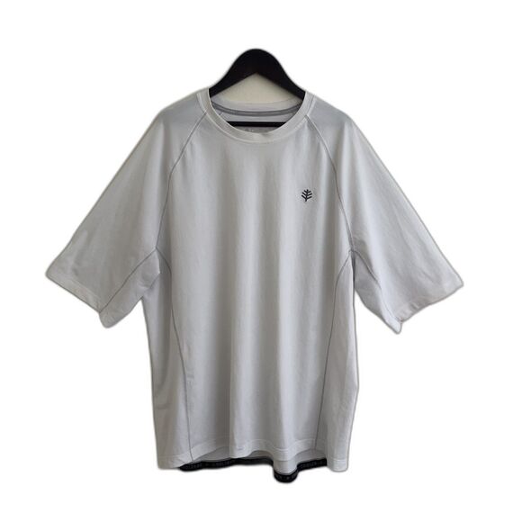 COOLIBAR Coolibar Men's Hightide Short Sleeve Swim Shirt UPF 50+, White- XL - Picture 1 of 10